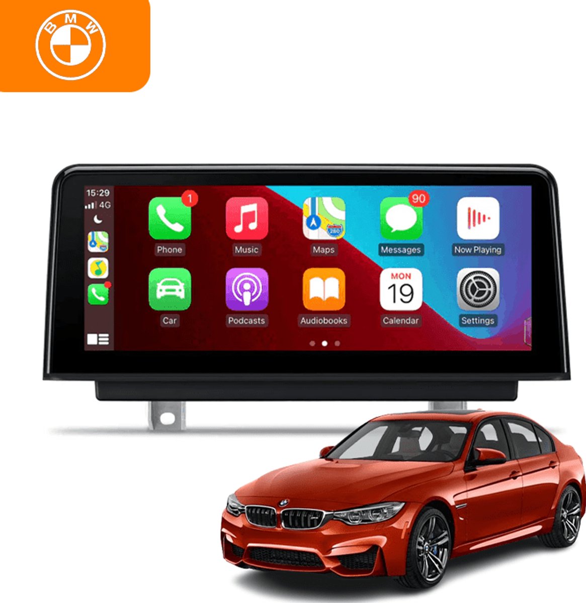 VCTparts® CarPlay & Android Auto Draadloos Scherm voor BMW 3 Serie (F30, F31) & 4 Serie (F32, F33, F34, F36) – NBT Multimedia Display, GPS Navigatie & Touchscreen – Inbouwen / Inbouwservice / Installatie