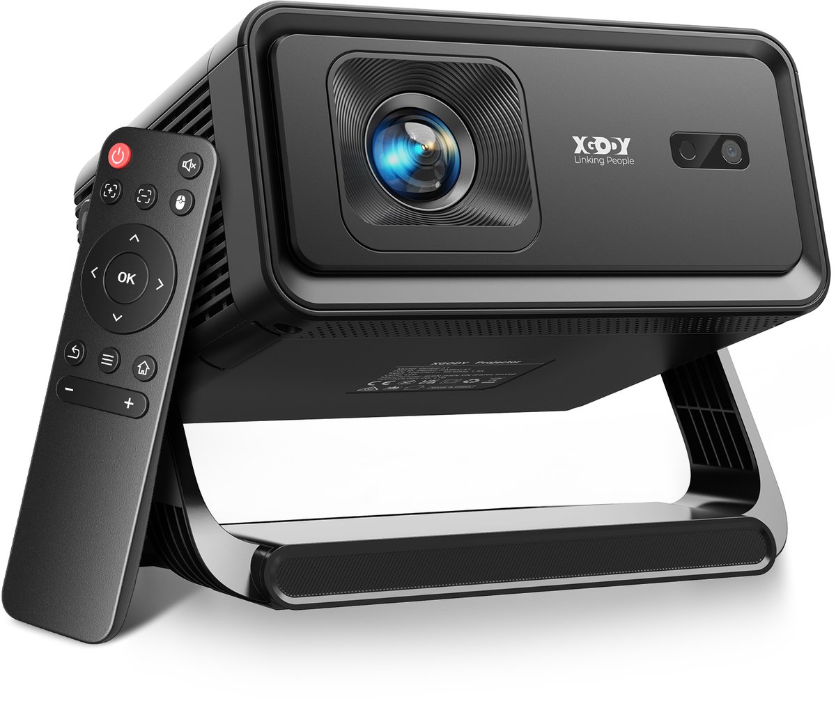 XGODY Premium Mini Beamer - Alles-in-één Smart TV Projector - 2026 model - Android 14.0 - WiFi 6 & Bluetooth 5.4 - 4k ondersteuning - Beamer - Inclusief Hdmi kabel - Home Cinema - zwart
