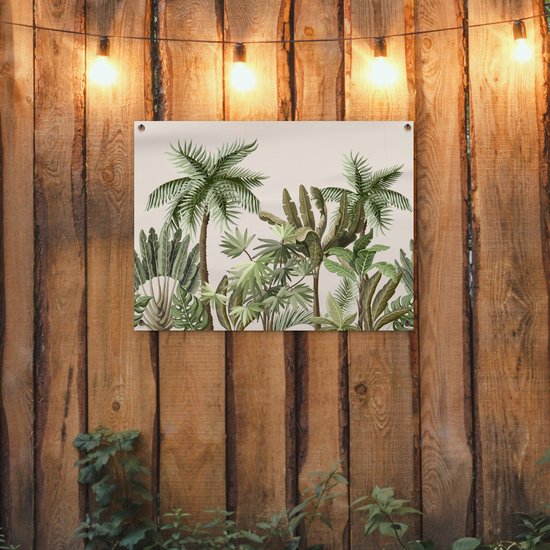 Tableau de jardin Arbre - Été - Grijs - 80x60 cm - Poster de jardin