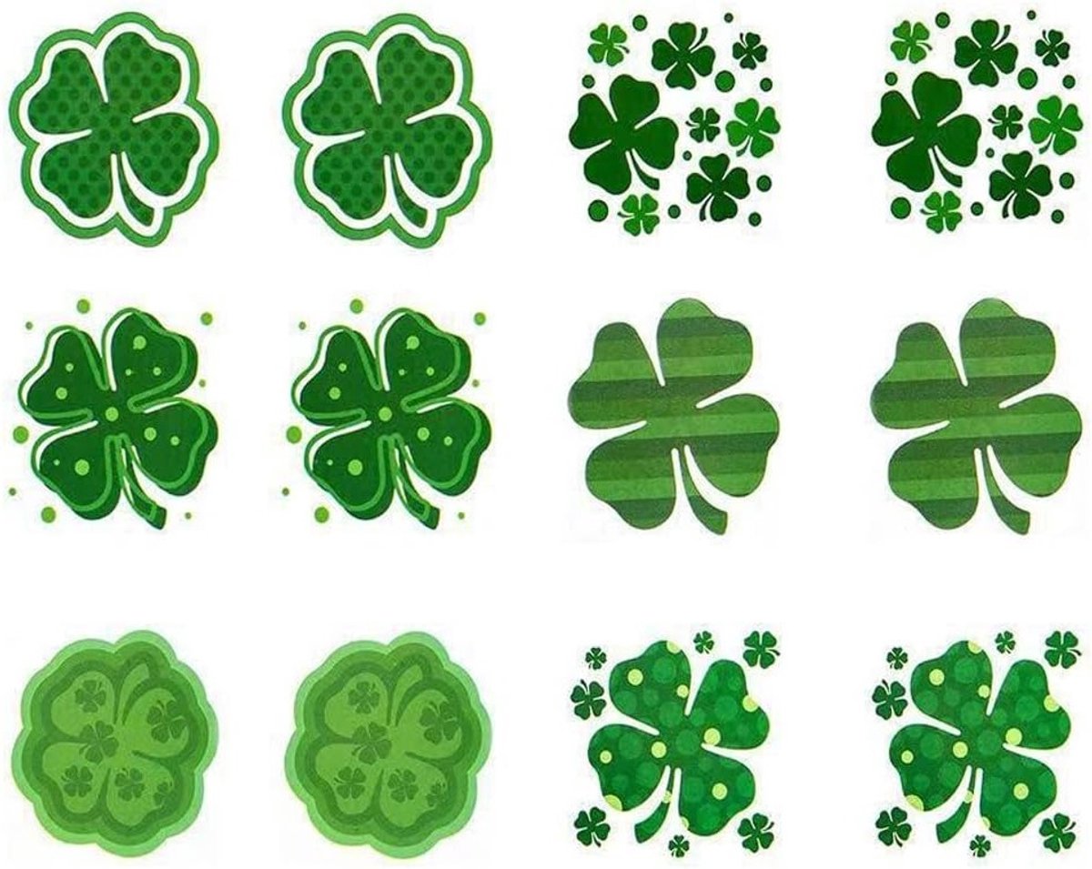 Tijdelijke Tattoos voor St. Patrick's Day - Waterproof Stickers voor Lichaamskunst, Grote Mouwen en Gezicht, Geschikt voor Mannen, Vrouwen, Jongens en Meisjes