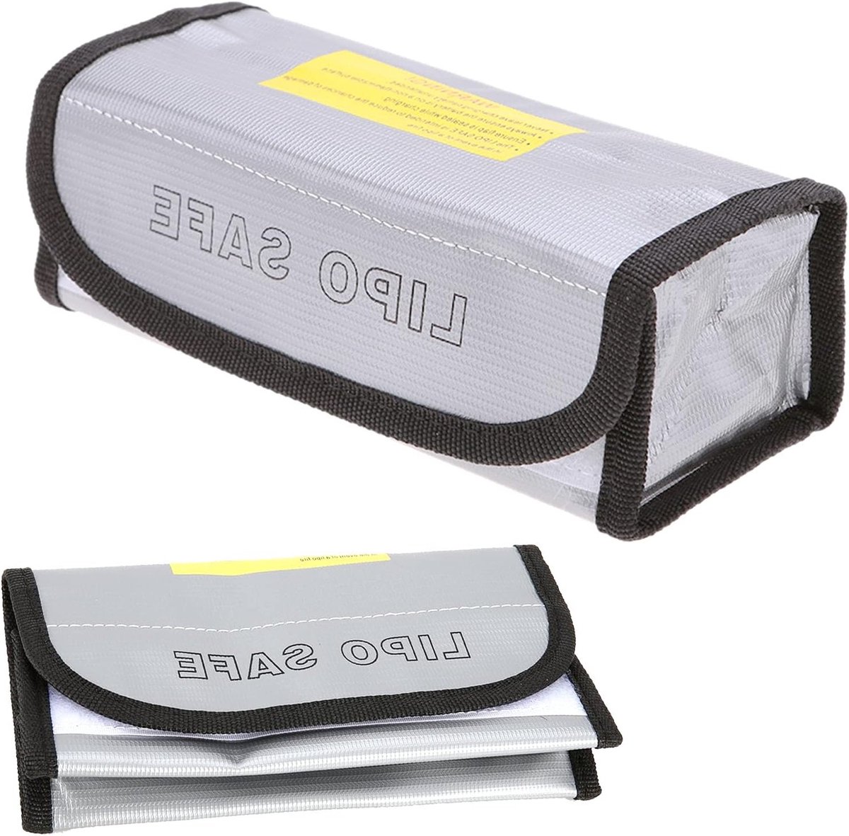 2 Stuks Lipo Veiligheidstas - Brandwerende en Explosiebestendige Bescherming voor Lipo Batterijen (185 x 75 x 60 MM) - Ideaal voor Drone en RC Modelgebruik