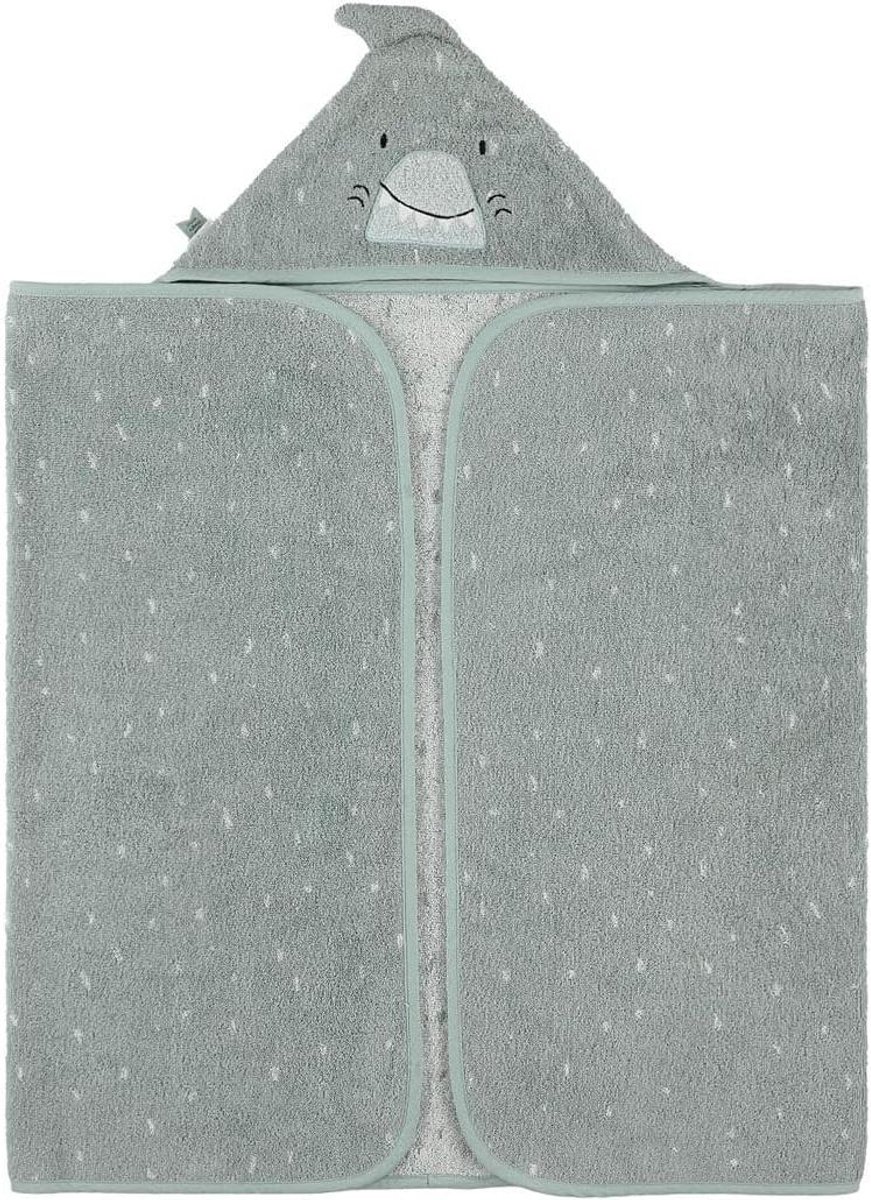 Badcape baby - Baby handdoek - Na het baden - Biologisch katoen - 70x130cm - Blauw