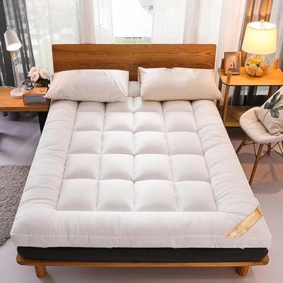 Opvouwbare Slaapmat - Futonmatras Reismatras - Comfortabel Slapen - Winterfluweel Design - 150 x 200 cm - Grijs — afbeelding 2