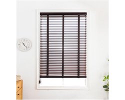 Houten Jaloezieën - Houten Raambekleding - Lichtregulering - 50 mm Lamellen - 60x200cm - Zwart