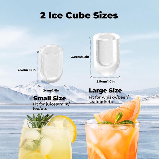 IJsblokjesmachine - 9 ijsblokjes in 6-8 minuten - 12 kg per 24 uur - Zelfreinigend - Compact - Voor keuken, kantoor, bar & feest van Merkloos — afbeelding 5