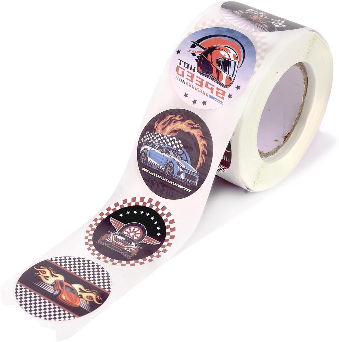 500 Stuks Racing Stickers - 38mm Coole Auto Decals voor Kinderen, Perfect voor Laptops, Waterflessen en Skateboards