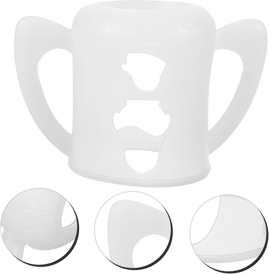 Babyfles Beschermhoes - Fles Handvat Beschermer - Babyvoeding Geven - Valbeveiliging - 12.5 cm - Wit — afbeelding 5