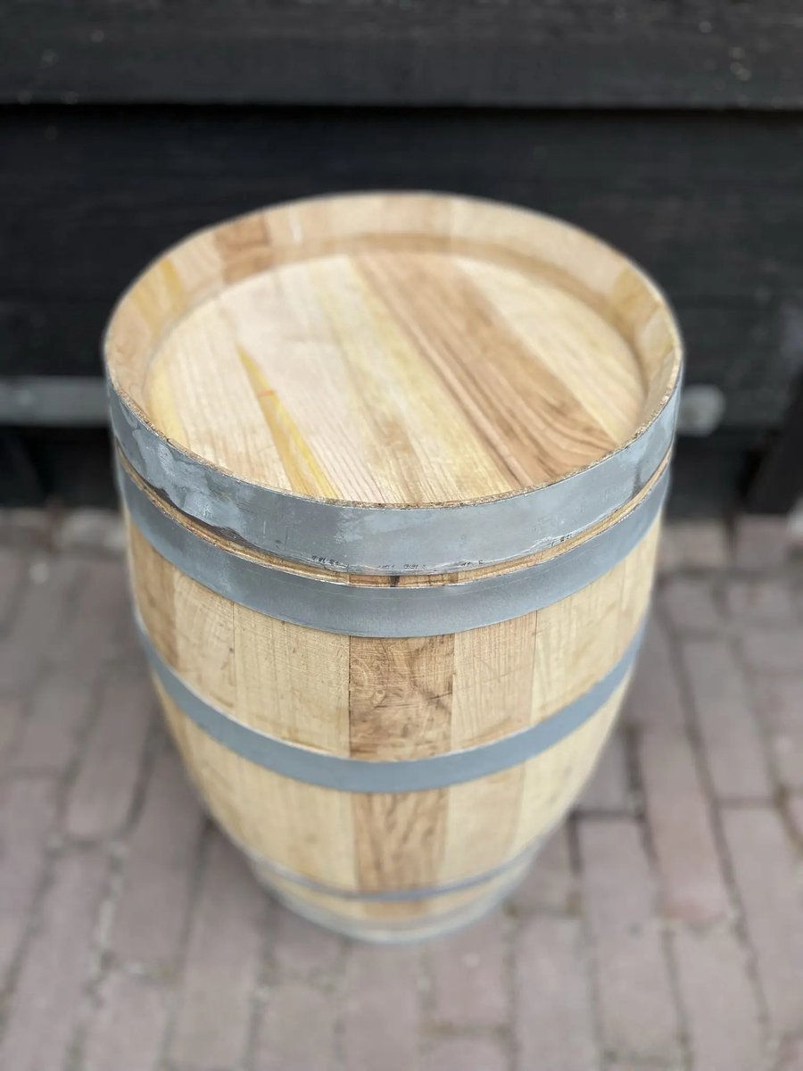 Wijnvat / Regenton 60 Liter Kastanjehout - Deksel Los Met Handvat