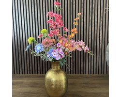 Zijden bloemen boeket - Zijden Boeket Kleurenpracht - Onderhoudsvrij - Kunstbloemen