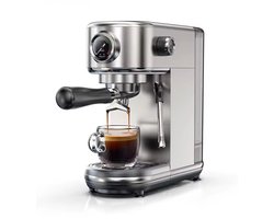 Halfautomatische Espressomachine-19 Bar Druk-Professionele Programmeerbare Functies-Optionele Programmabereik-Krachtig Stoomsysteem-Thermo Spiraal Verwarming Systeem & Warme Kopjes Functie