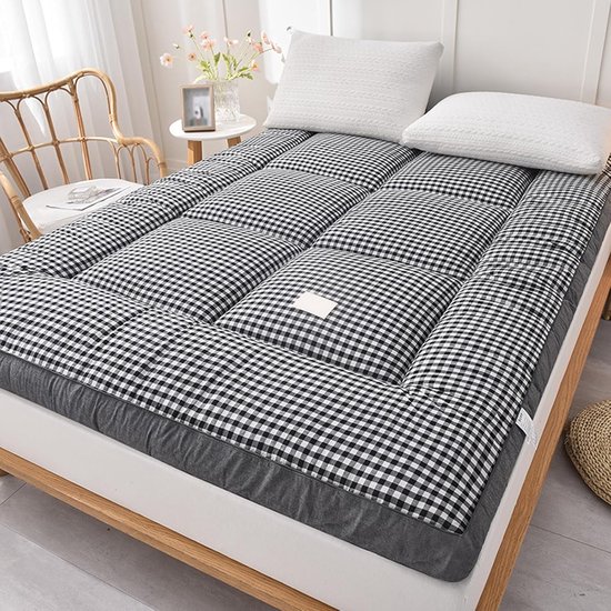 Opvouwbare Futonmatras - Vloermatras Kamperen - Comfortabel Slapen - Elastische Bevestigingsbanden - 180x200 cm - Grijs — afbeelding 3