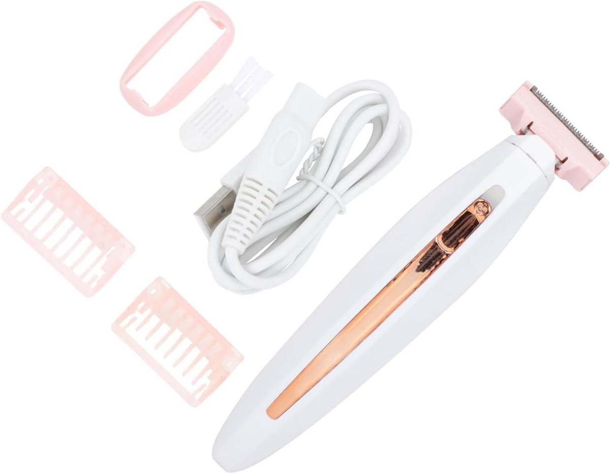 Ontharingsapparaat voor dames - Epilator - Gladde huid - Oplaadbaar en draagbaar - 15 cm - Wit