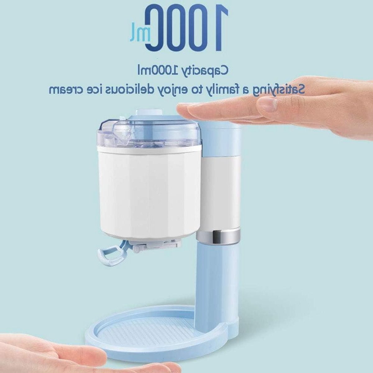 IJsmachine - Softijs Maker - Zelf IJs Maken - Dubbele Roerarmen - 1L Capaciteit - Wit