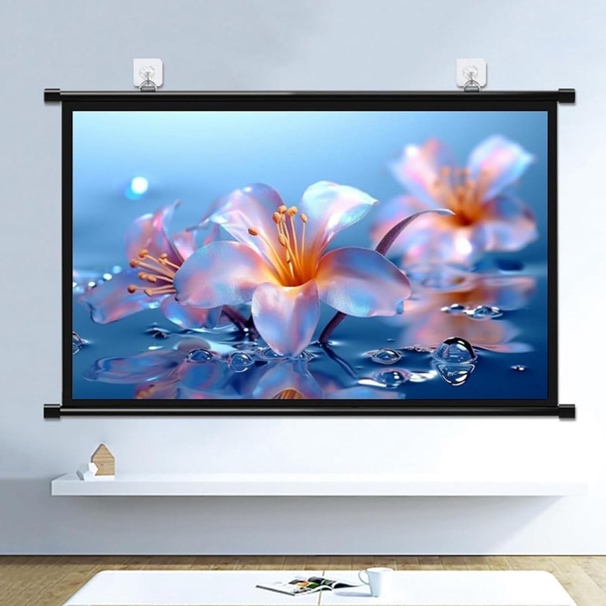 Projectiescherm - Intrekbaar Scherm - Thuisbioscoop Ervaring - HD Glasvezel Materiaal - 16:9 of 4:3 - Mat Wit