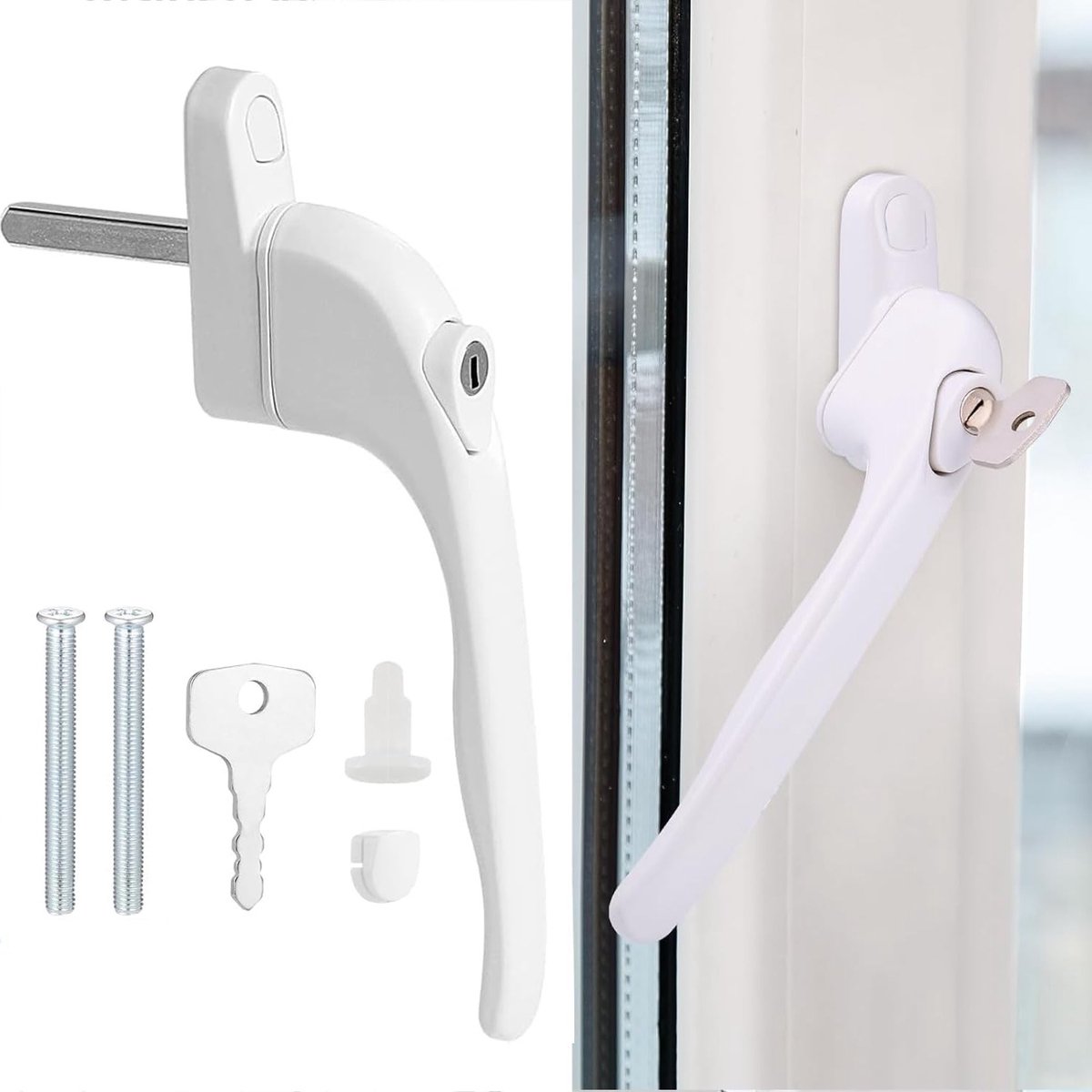 Aluminium Raamgrepen en Raamsloten voor UPVC en Dubbel Glas, Ideaal voor Balkon en Terrasdeuren