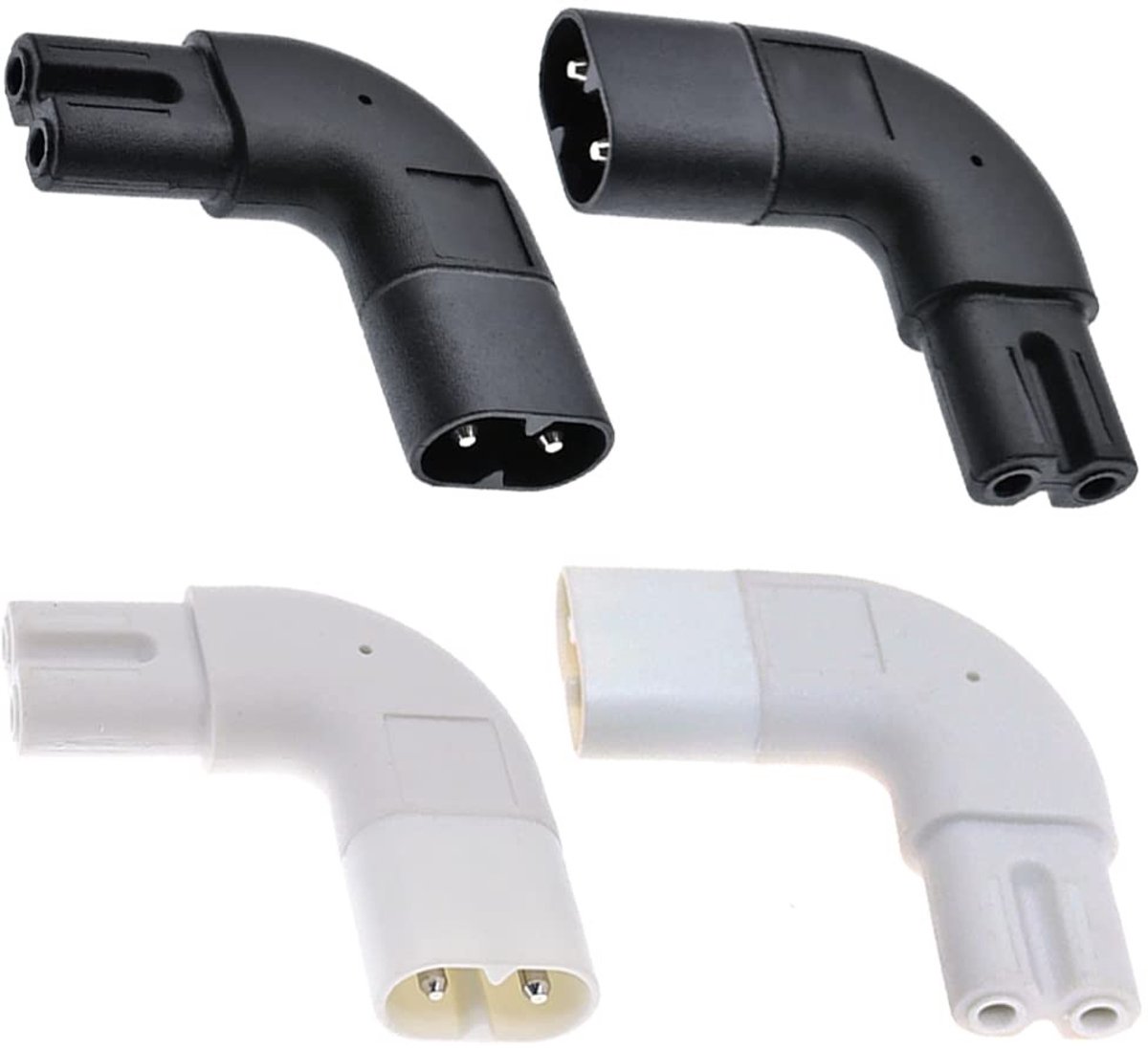 Cosensi - Dailygoods - IEC320 C7 naar C8 Hoek AC Adapter Set voor Stroomaansluitingen