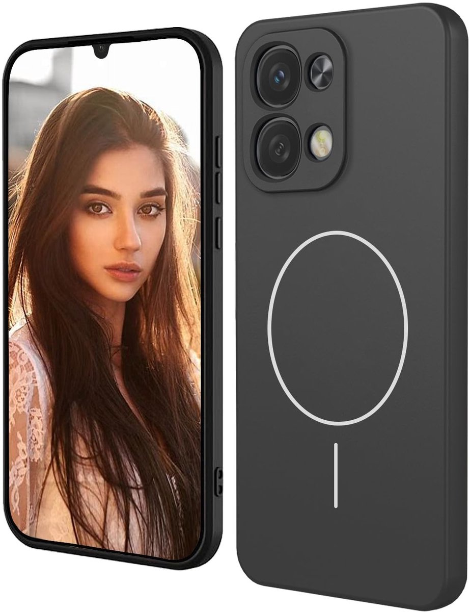 Cosensi - Dailygoods - Magnetisch Hoesje voor OPPO A6 5G met Microfiber Voering in Zwart