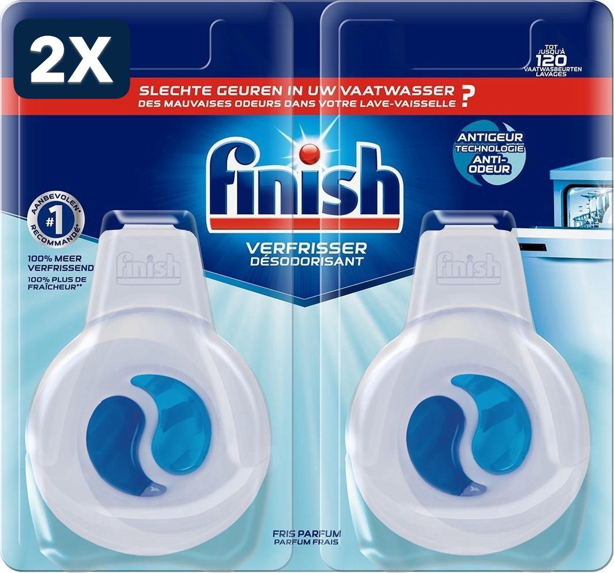2 x Finish Duo pack Deo Odorstop