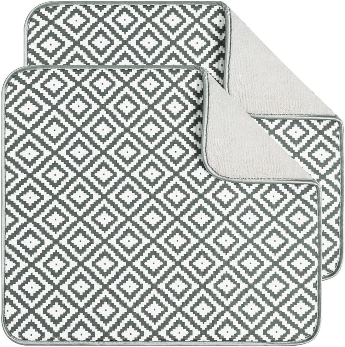 Sneldrogende microvezel afvoermatten voor aanrecht, 2-pack, ideaal voor servies en keukenaccessoires, 18 x 16 inch
