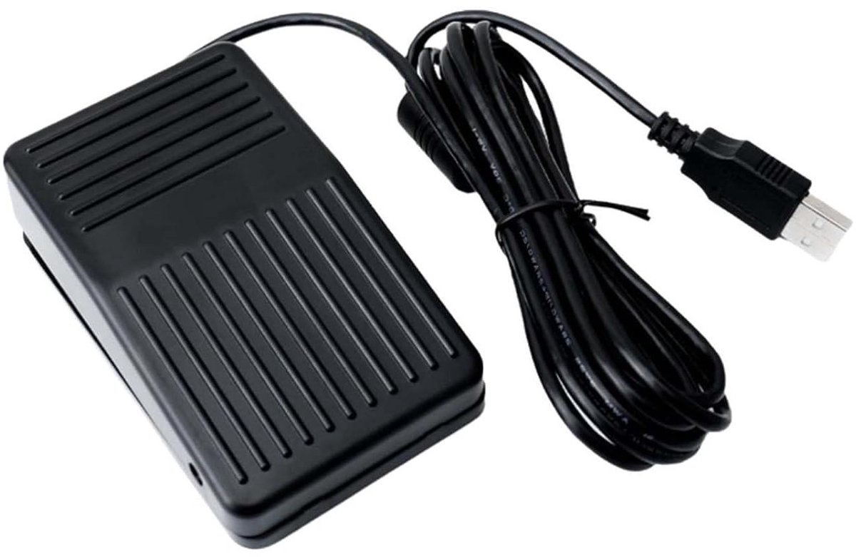 Voetschakelaar - Pedaalschakelaar - Media Bediening - Momentane Antislip - 2m Kabel - Zwart