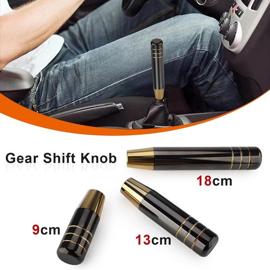 Auto Universele 9 Cm 13 18 Aluminium Zwart Goud Pookknop Racing Handmatige Transmissie Versnellingshendel Met Drie Adapter VersnellingspookVersnellingen Schakelhendel(13CM) — afbeelding 2