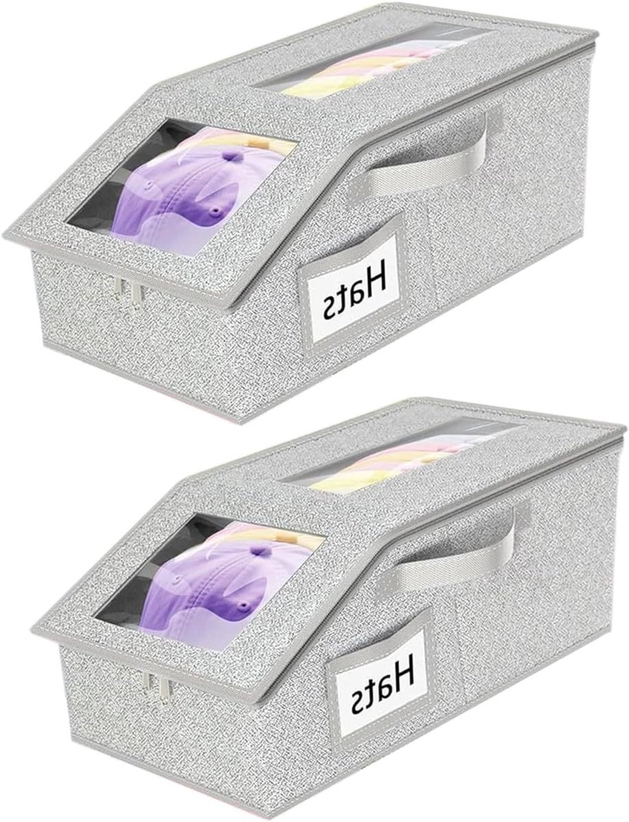 Hoedenopberger - Petten Systeem - Orde Houden - Stapelbaar Ontwerp - 31 x 23 x 4 cm - Grijs