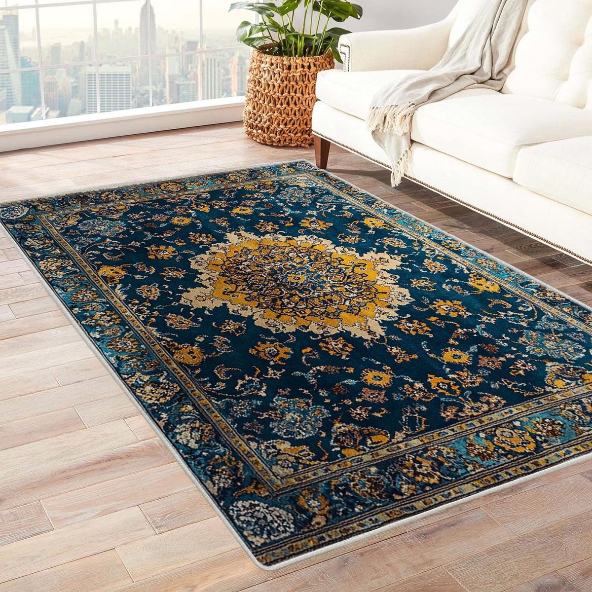 Vloerkleed Bloemendessin - Zachte Vloerbedekking - Woonkamer Decoratie - Anti-slip Onderka