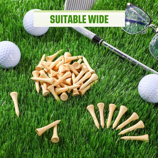 100 professionele houten golftees met 83 mm bamboe golfladders, stabiel en betrouwbaar. van Merkloos — afbeelding 3