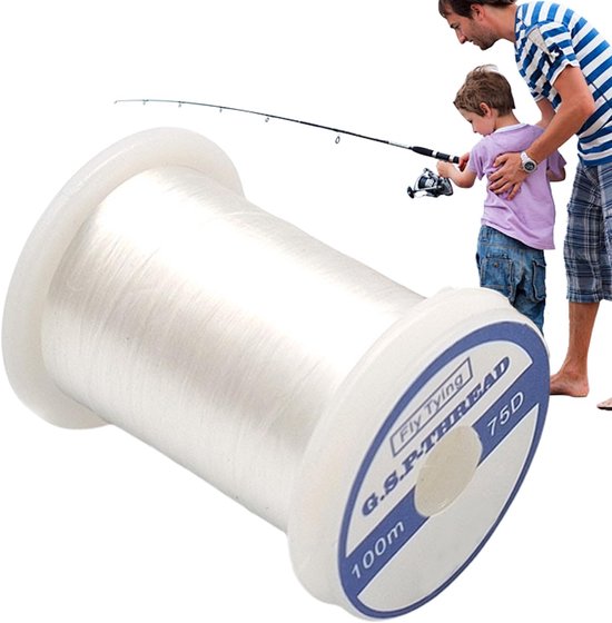 Vislijn Monofilament - Visdraad Touw - Vissen Zoutwater - Sterk Polyester Materiaal - 100 Meter 60 Lbs - Wit — afbeelding 4