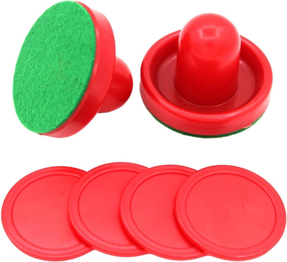 Air Hockey Accessoires - Putter Puck Set - Spel Reparatie - Verdikte Pucks - 2 Putters 4 Pucks - Rood