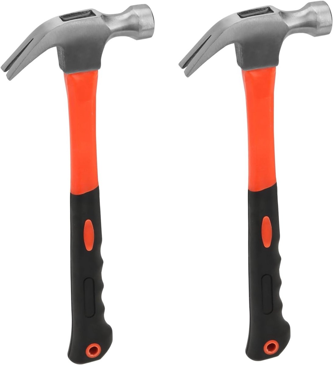 Set van 2 Stuks 8oz Klauwhamer met Rubber Grip en 27.5cm Carbon Staal voor Timmerwerk en Klusgereedschap
