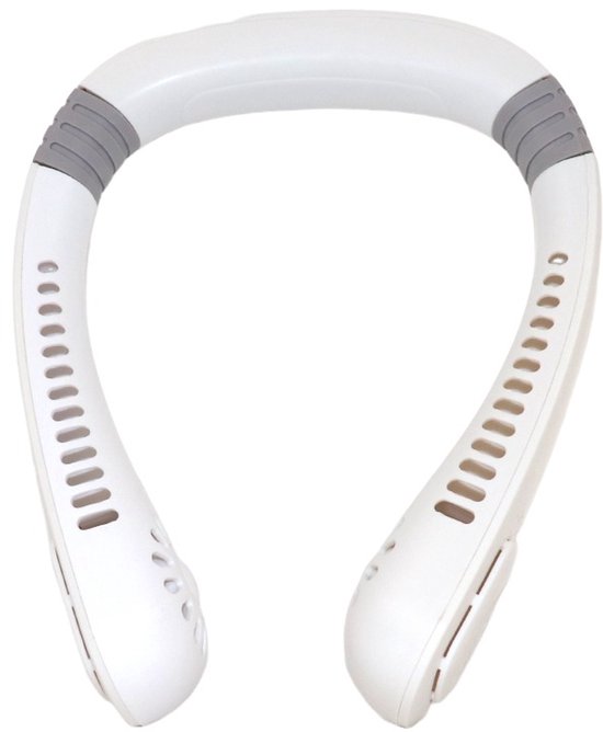 Nek Ventilator Deluxe - Wit - Nekventilator met LED Display - 3 Standen - 5000mAh - Opvouwbaar - Draadloos & Oplaadbaar - Nek Fan - Met Koeling - Draagbare Mini Ventilator - Gezichtsventilator - Handventilator - Hals Ventilator - Neck fan