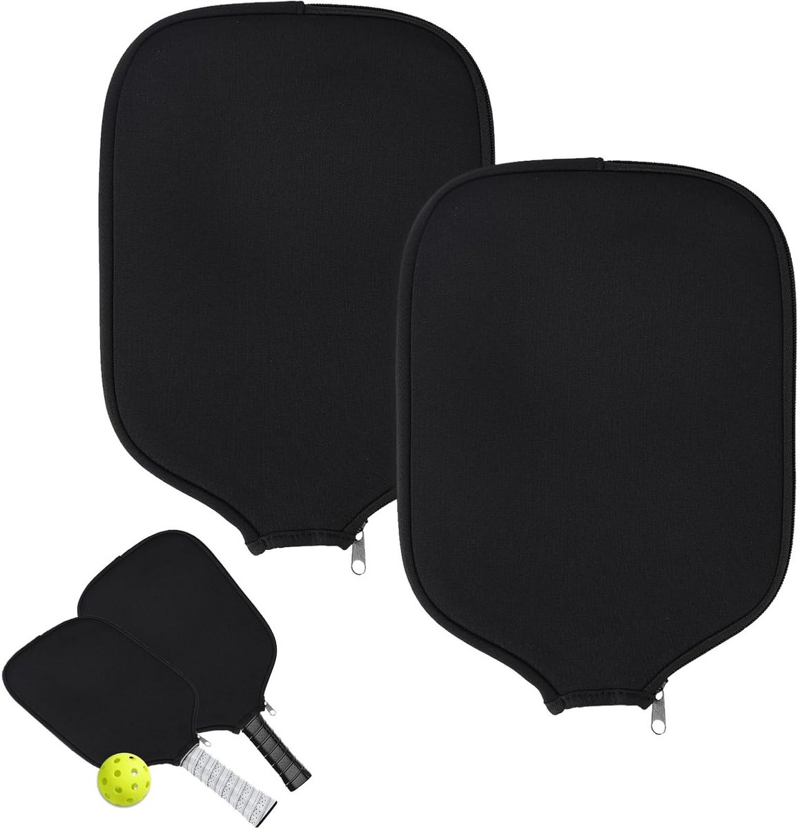 2-delige Beschermhoes voor Pickleball Rackets – Neopreen Racketbescherming met Rits, Ideaal voor Sportuitrusting en Accessoires (8.25x11.8 Inch)