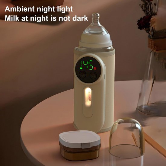 Draagbare flessenwarmer - Draadloze moedermelk Sleeve Heater - Smart Bottle Warmer - voor Kinderopvang Woon-werkverkeer Kantoor Outdoor Camping Thuis Vakantie — afbeelding 4