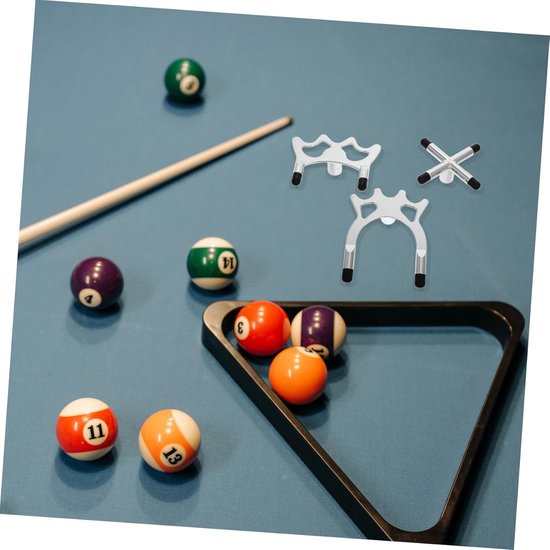 Pool Keu Brug - Keu Stabilisator - Biljart Spel - In Hoogte Verstelbaar - 3 Stuks - Zilver — afbeelding 3