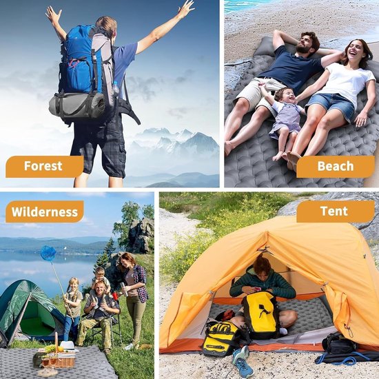 Opblaasbare matras - Slaapmat kamperen - Outdoor slapen - Automatische inflatie - Voor 2 personen - Niet gespecificeerd — afbeelding 4