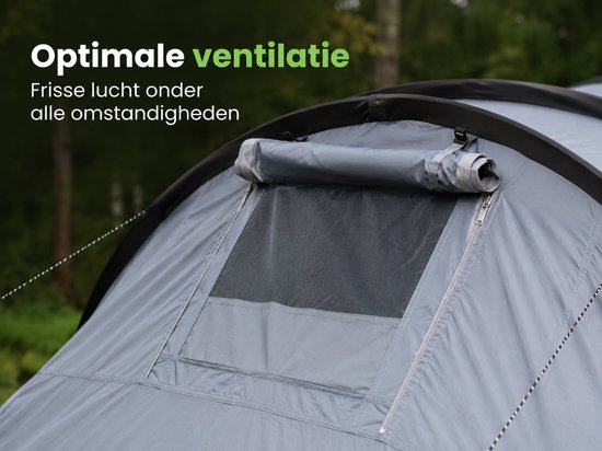 LYNEXA® Tent - Kampeertent - Tunneltent met 2 Compartimenten - Koepeltent - Familietent voor 2 tot 4 Personen - Waterdicht & Windbestendig - Camping tent - Panoramische Ramen & Ventilatie - Voor Camping & Outdoor - Inclusief Gratis Kampeerlamp — afbeelding 3