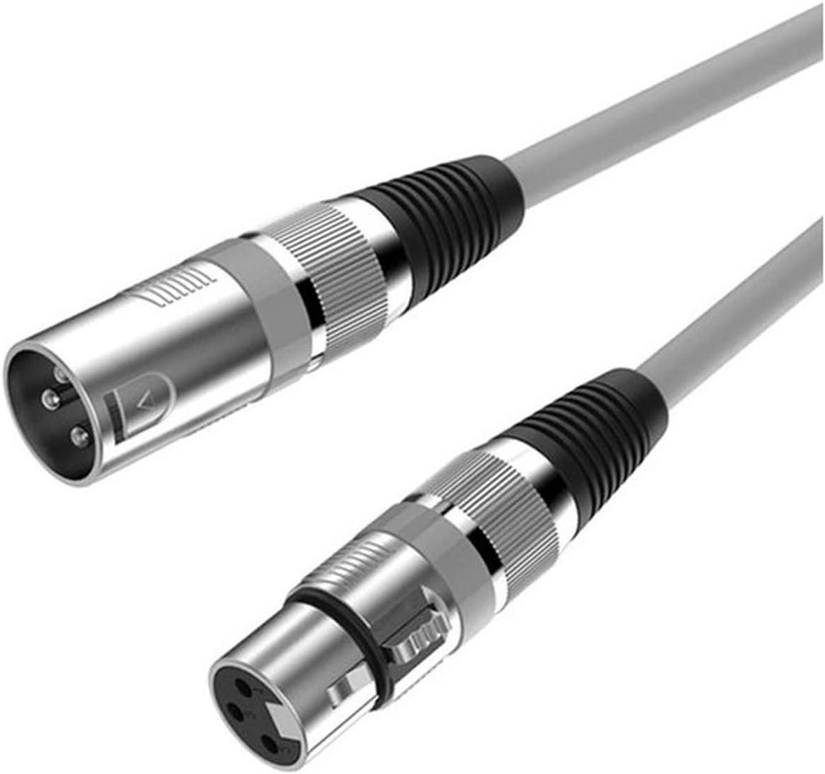 Audiokabel - XLR Kabel - Muziek Opnemen - Dubbel Afgeschermd - 10 Meter - Grijs