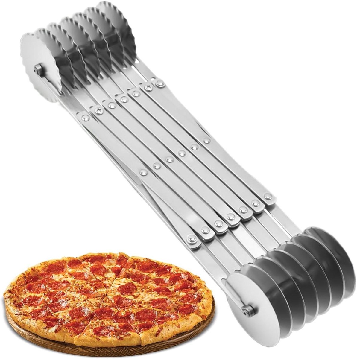Deegsnijder Wiel - Pastasnijder Keuken - Pasta Ravioli Maken - Verstelbare Snijbreedtes - 433 x 88 cm - Zilver