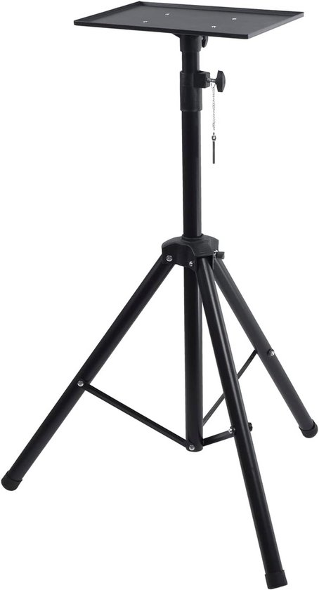 Projector statief verstelbaar 108-185 cm met laptop plateau 36,5×26,7 cm, stevig driepoot beamer standaard
