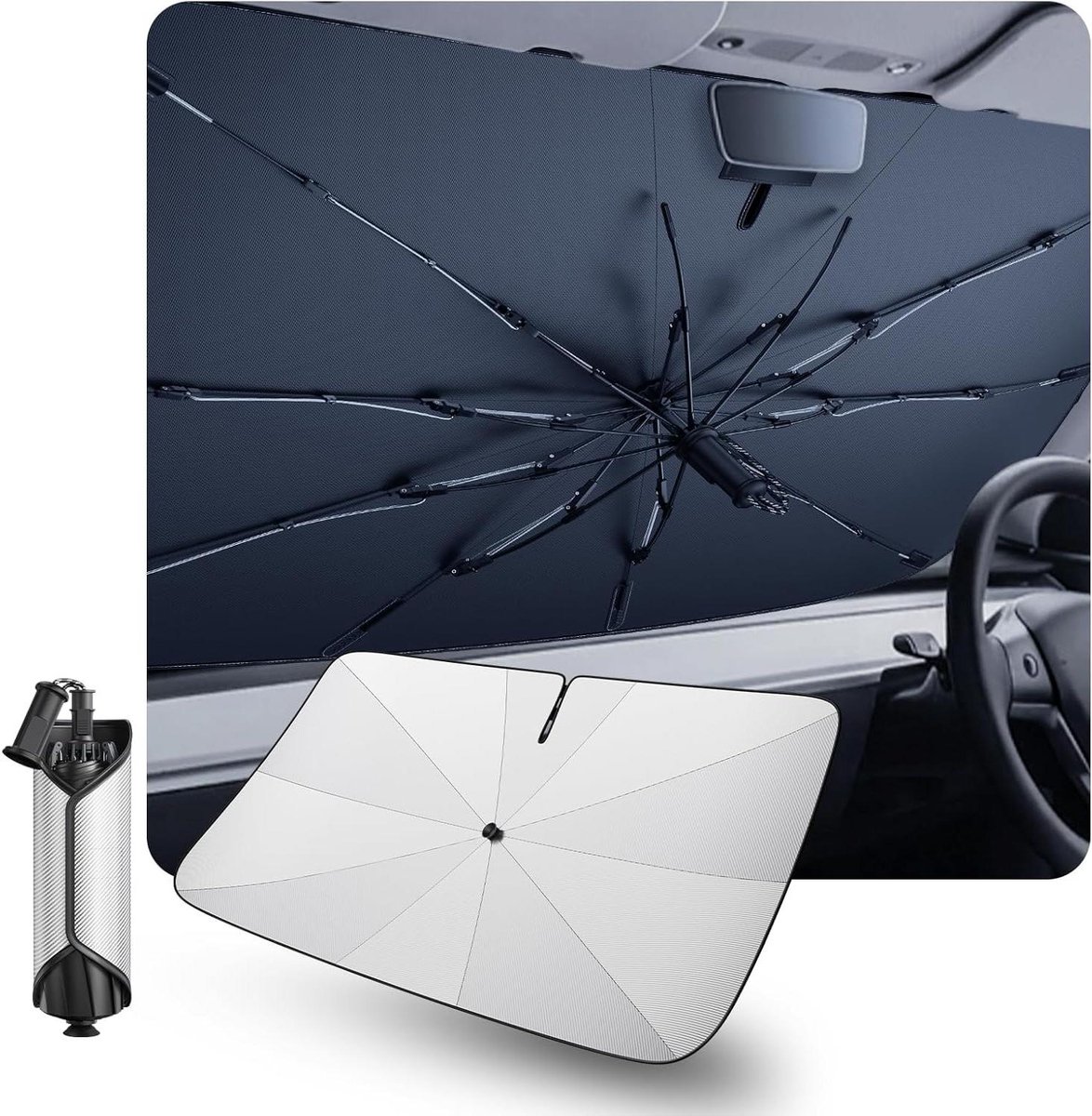 Auto Zonwering - Voorruit Parasol - Auto Koel Houden - Versterkte Glasvezel Stangen - 30 x 8.7 x 7.9 cm