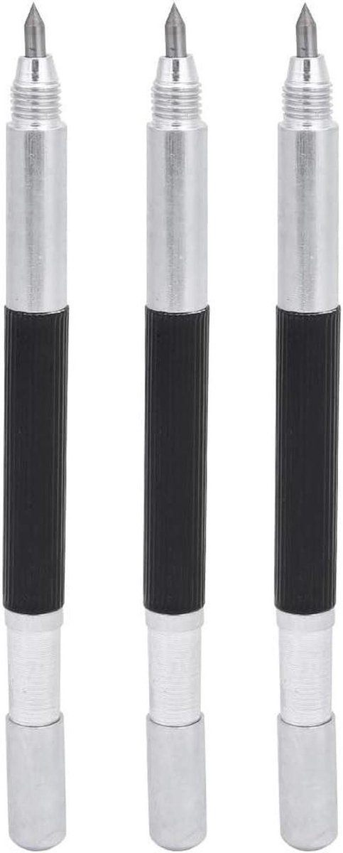 Graveerpen Metaal - Kraspen Set - Precisie Markeren - Hardmetalen Punt - 3 Stuks - Grijs