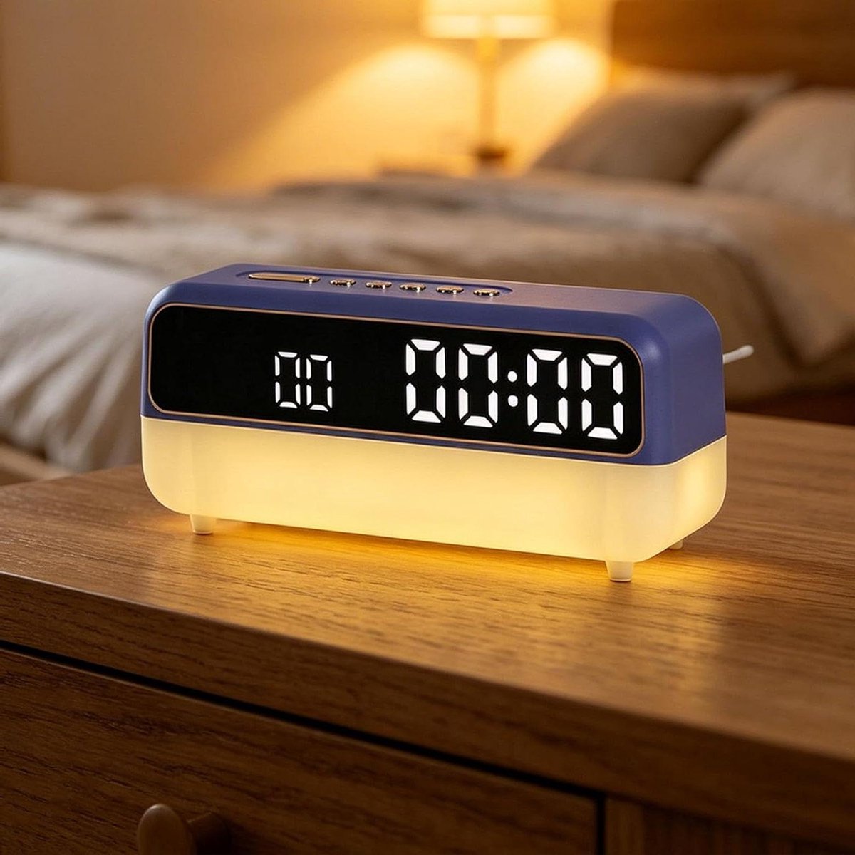 Digitale Wekker - Bureauklok Kalender - Wakker Worden - Met USB Opladen - 105 x 78 cm - Hemelsblauw