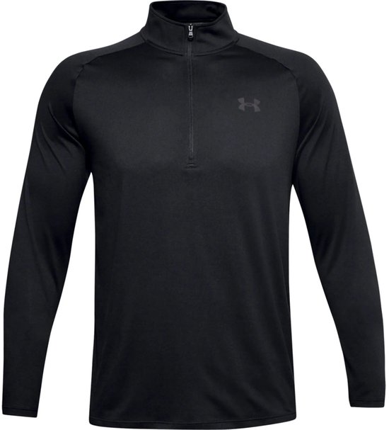 Under Armour UA Tech 2.0 1/2 Zip-BLK Heren Sporttrui - Zwart - Charcoal