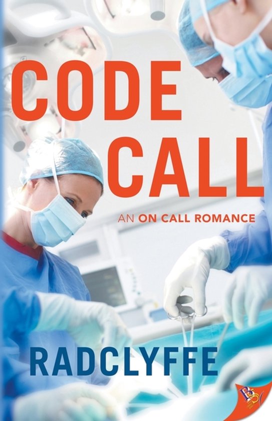 Boekcover "Code Call" met chirurgen in operatiekleding die een operatie uitvoeren.