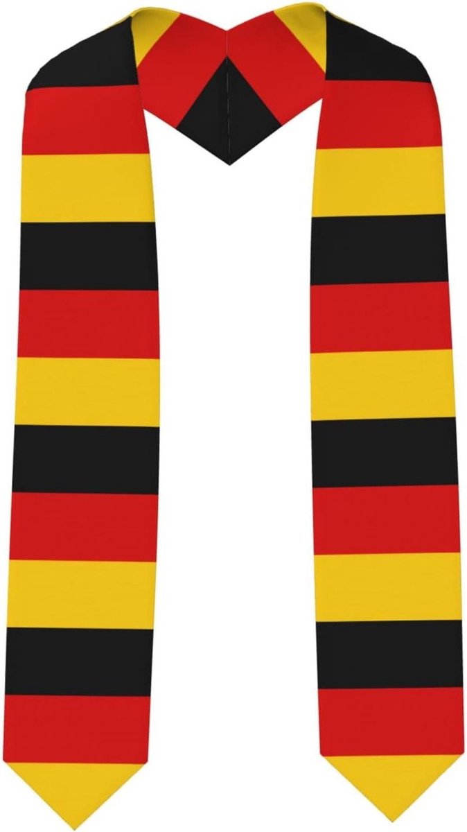 Afstudeer Sjaal - Ceremonie Stola - Academische Viering - Zijdezacht Satijn - 183 cm Lang - Duitse Vlag Print