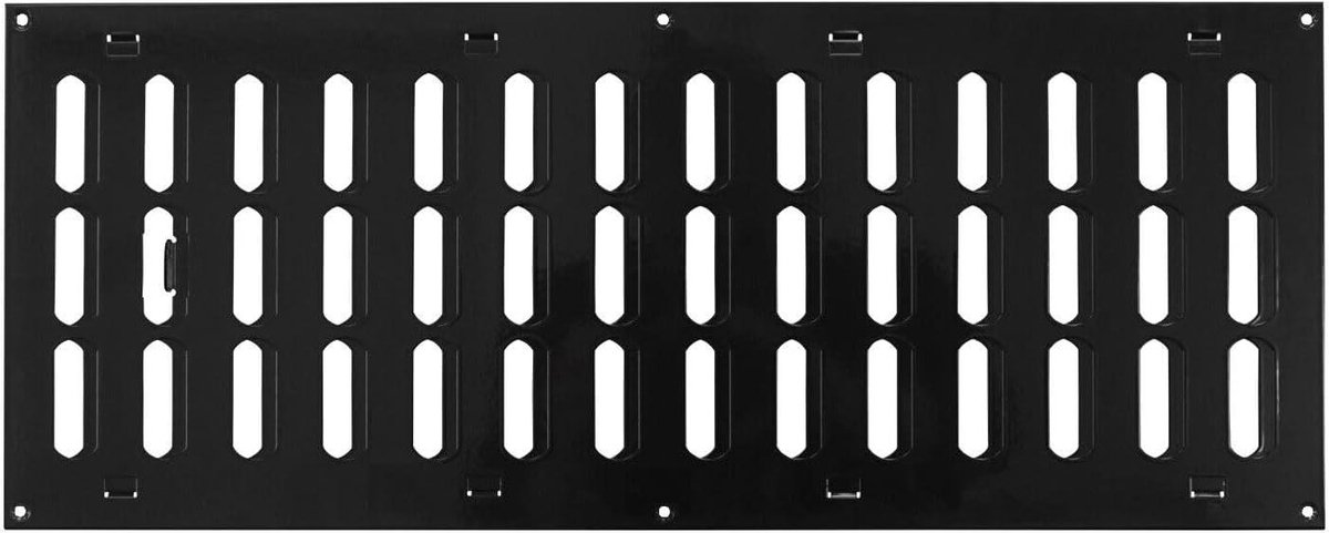 Ventilatierooster - Luchtuitlaat rooster - Afdekken openingen - Verstelbare lamellen - 500 x 200 mm - Zwart