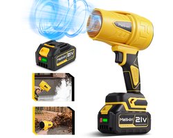 MELLWIN Accu Bladblazer - 270 m/s Borstelloze Turbo Blower - Krachtige Draadloze Jet Fan voor Auto Drogen, Sneeuw en Stof - Inclusief Accu en Oplader