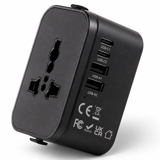 Skoov Universele wereldstekker - Internationale reisstekker universeel - Voor UK, Usa, Zuid Amerika, Thailand, Engeland, Italië, Zuid Afrika, Curacao - Type G - Stekker - Travel adapter