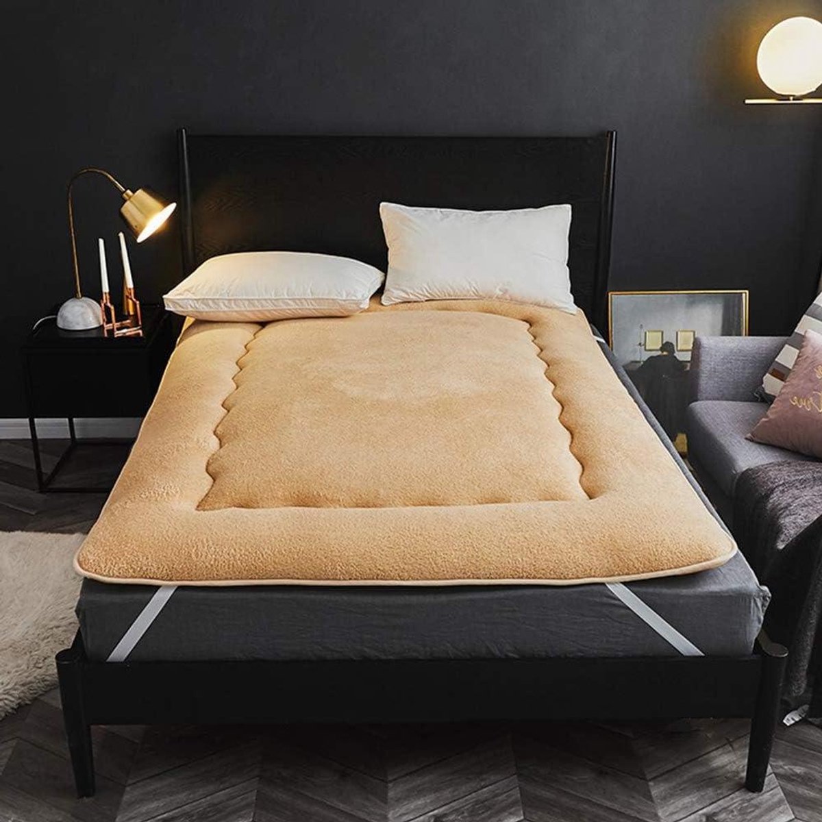Japanse vloermat - Opvouwbaar matras - Comfortabel slapen - Ergonomisch ontwerp - 150x200 cm - Kameel
